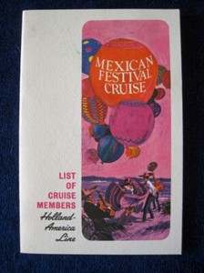 SS STATENDAM -- Passenger List Booklet, December 1968 -- Holland America Line