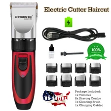 Professional Rechargeable Men Hair Clippers Trimmer Cordless Barber Haircut kit 