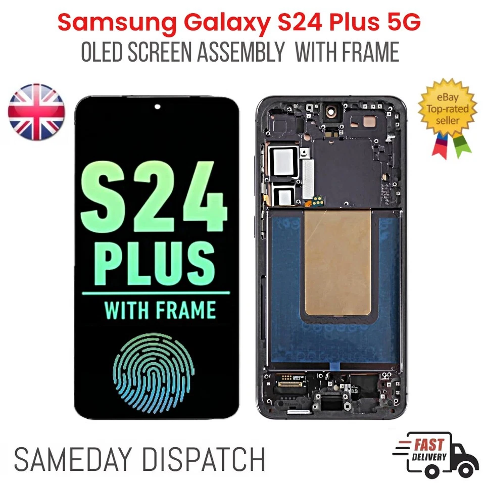 Samsung Galaxy S24 Plus 5G OLED Display Einheit Ersatz mit Rahmen UK Ware