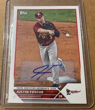 2023 Topps Pro Debut Justin Foscue #PD-147 Base Auto Texas Rangers RC