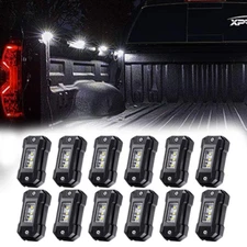 12X White LED Rock Lights Underbody Trail Rig Glow Lamp Offroad SUV Pickup Truck