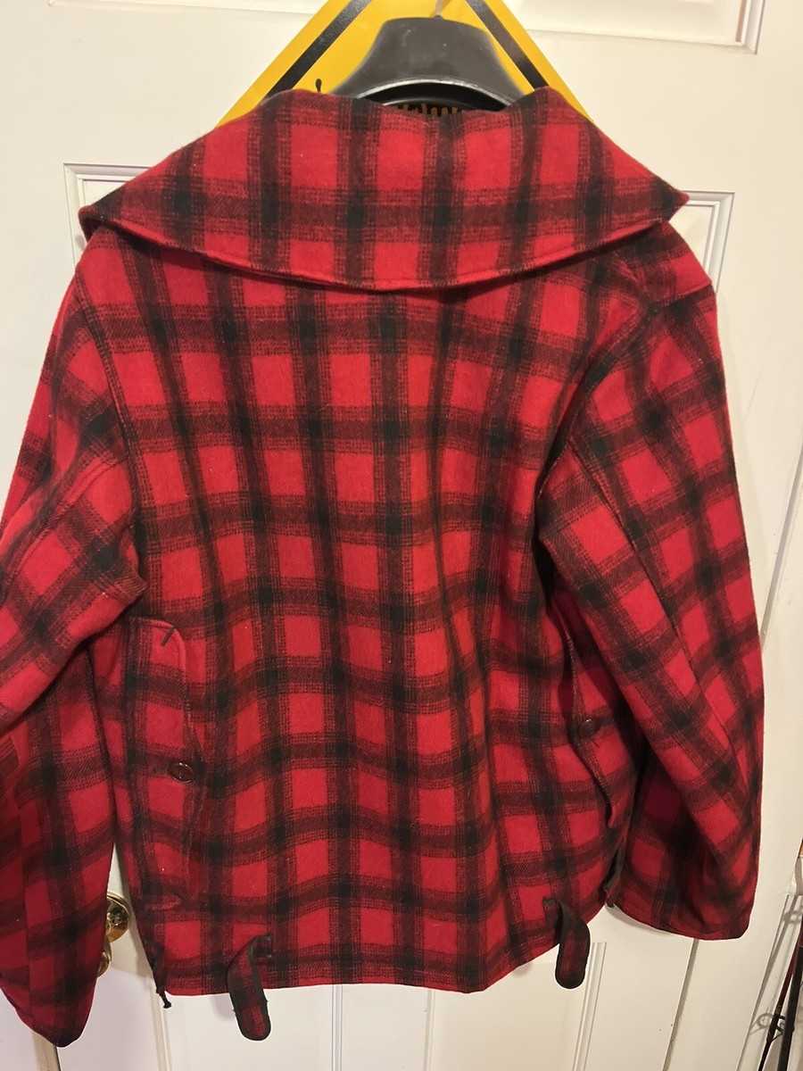 Vintage WOOLRICH 523 Mens Red Buffalo Plaid HUNTING JACKET