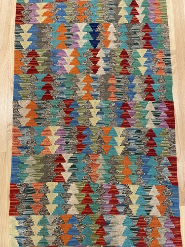 Tribal Veg dye HandMade Kilim Area Rug 2.7x12.9 RUNNER - Picture 3 of 6