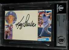 Kelly Gruber Toronto Blue Jays Signed 3x5 Index Card Beckett Authenticated BAS
