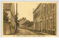 37.MARCILLY SOBRE VIENNE.EL AYUNTAMIENTO LA OFICINA DE CORREOS Y LA ESCUELA