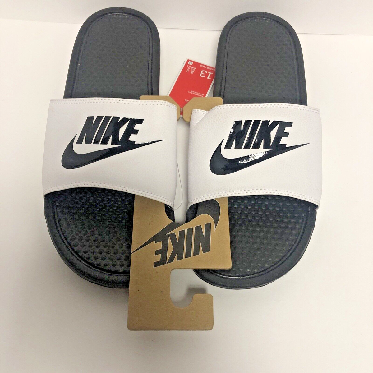 Nike Benassi JDI Sandals Slides Flip Flops White 343880-100 Mens