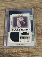 SIMI FEHOKO RC 2021 PANINI CONTENDERS ROOKIE TICKET JERSEY GREEN FOIL COWBOYS