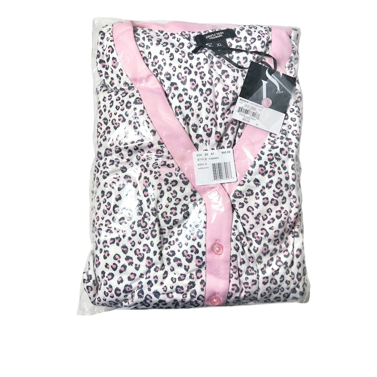 Pajamas Kohls Vera Wang Simply Vera Wang Womens Black Tan Leopard