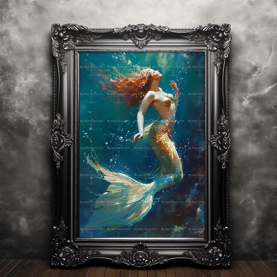mermaid-fine-art-print-wall-decor-sea-siren-poster-magical-ocean-artwork-ebay for Free Printable Mermaid Wall Art MERMAID FINE ART PRINT, Wall Decor Sea Siren Poster, Magical Ocean Artwork | eBay for Free Printable Mermaid Wall Art