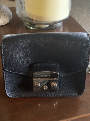 FURLA METROPOLIS Crossbody Mini Nero, Black | eBay