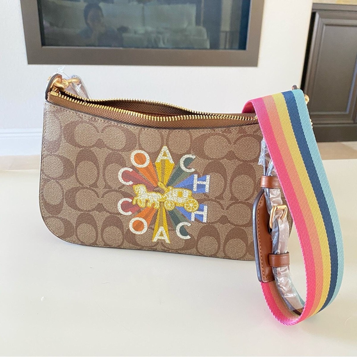 Coach C6817 Jes Baguette In Signature Canvas With Coach Radial