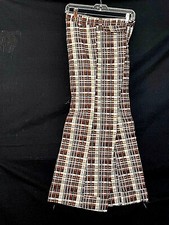 Men's Vintage Plaid Pants 1970s Disco  Leisure Slacks 29 x 37