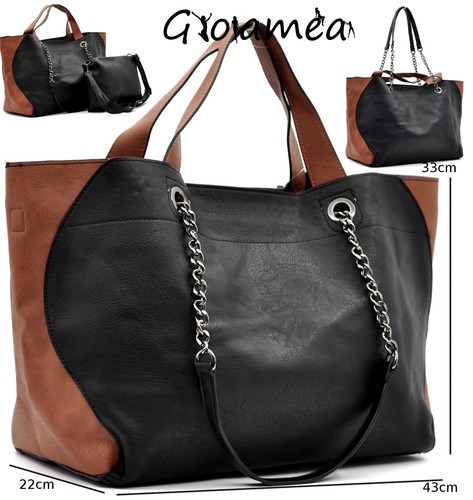 BORSA DONNA ELEGANTE CAPIENTE SACCO HOBO CATENA SPALLA MANO TRACOLLA PELLE - Foto 17 di 34