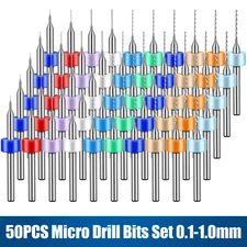 50Pcs Mini Carbide Micro Drill Bit Set 0.1-10mm For PCB CNC Print Circuit Board