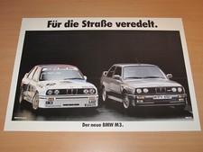 BMW M3 E30 POSTER 19 - F&Uuml;R DIE STRA&szlig;E VEREDELT - DIN A1 ORIGINAL VINTAGE IN MINT