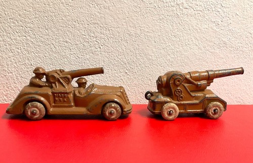 3 1930s slush cast lead models BARCLAY USA ARMOURED CAR MOBILE AA GUN small TANK - Afbeelding 8 van 10