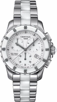 *NEU* CERTINA DS FIRST LADY CERAMIC CHRONOGRAPH - WHITE - Bild 1 von 4