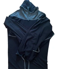 Capote Women's Poncho Wrap Hooded Cape Sweater Black Large Classic Bamboo Rayon