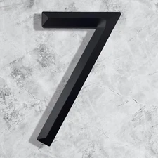 8 Inch Modern Large House Numbers Black Home Address Signage Number 7