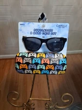 CAPELLI Black Sunglasses With SharkMouth Case Shark 100% UV Sun Protection NEW