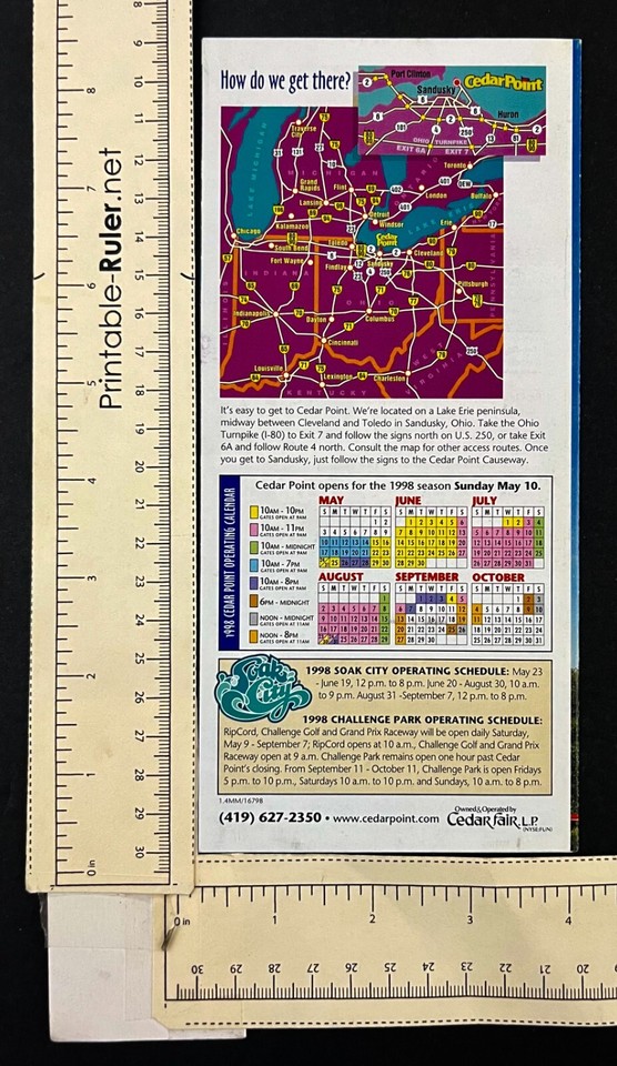 1989 Sandusky OH Cedar Point Amusement Park Shows Rides Vintage Travel