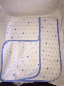 Détails Sur Carters Child Of Mine Blanc Polaire Bleu Vert étoiles Micro Bébé Couverture