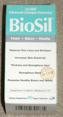 BioSil ch-OSA Advanced Collagen Generator 60 Capsules Hair Skin Nails Exp 10/25