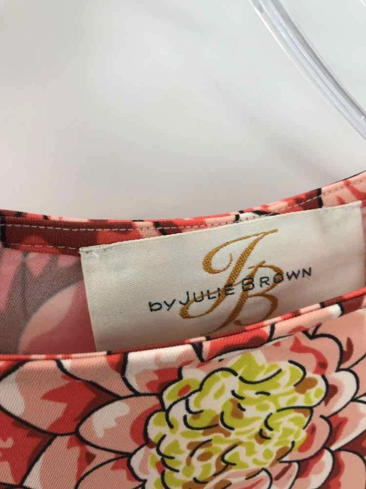 Blusa Julie Marrón Rosa Talla Pequeña Floral Cambio Manga Larga Usada Foto 3 de 3