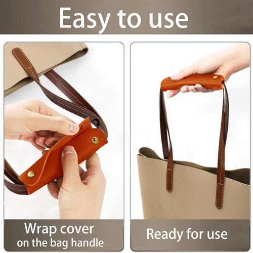 2 Stück Leder Gepäck Griff Hülle Reise Koffer Kennung Anhänger Griff Abdeckungen - Bild 4 von 5