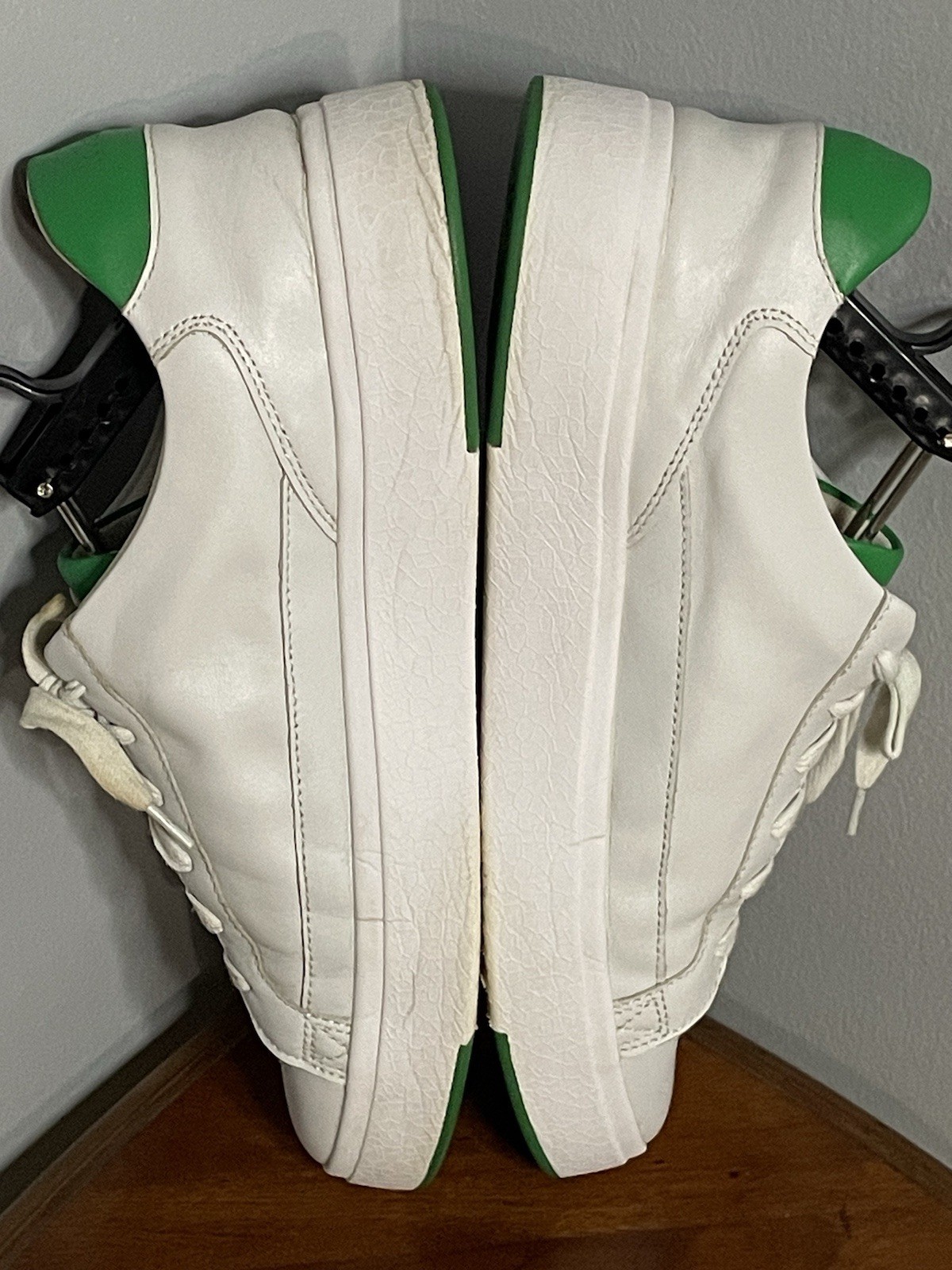 Kizik Mens Vegas White/Green Leather HandsFree Sneakers Shoes US Size 11.5 Wide image 6