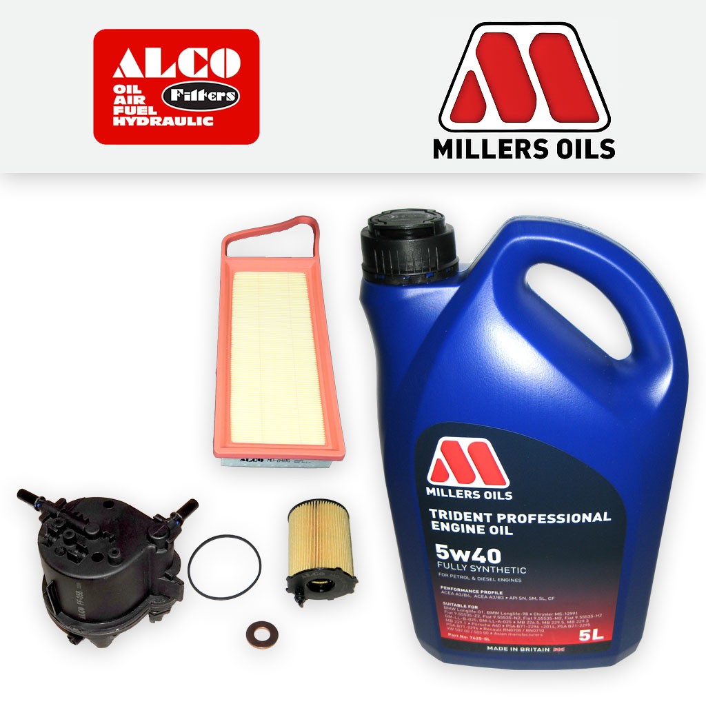 SERVICE KIT for PEUGEOT 307 1.4 HDI OIL AIR FUEL FILTERS +5w40 OIL (2001-2005)