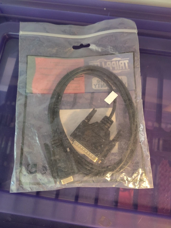 TRIPP LITE P456-006 NULL MODEM GOLD CBLE DB9F TO DB25M 6' CABLE NEW  - Image 2 of 3