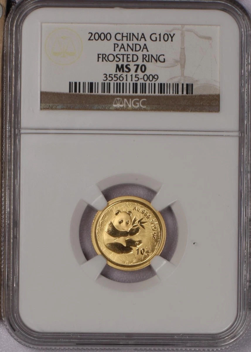 Chinese Panda NGC Certified Gold Bullion Coins MS 70 Grade 1/10 oz