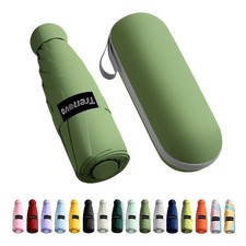 Travel Mini Compact Folding Umbrella with Case - UV Sun Rain Protection, Li...