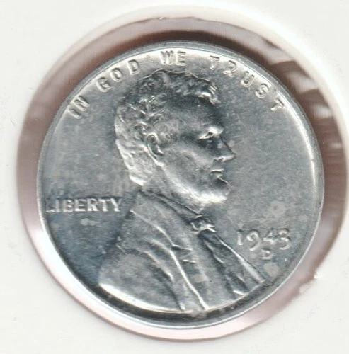 1943 WWII Lincoln Wheat Steel Penny Collectible US Collection Very Good War Coin