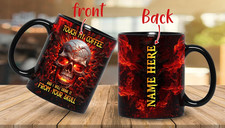 Taza Personalizada con Nombre de Calavera - Tazas de Café Calavera de Azúcar Halloween