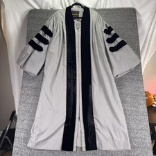 Abbott Hall Clergy Robe Gown Mens Large Gray Black Velvet Preaching Choir
