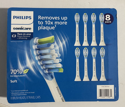 Philips Sonicare C3 Two-in-One Plaque Removal + Whitening Brush Heads 8 Pack