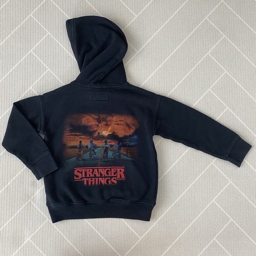 Felpa con cappuccio Abercrombie bambino nera Stranger Things ragazzo taglia 5/6 - Foto 5 di 6