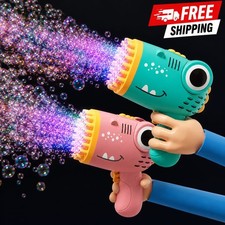 40 Hole Dinosaur Bubble Handheld Bubble Machine, Electric Bubble Gun Outdoor