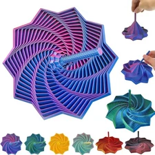 3D Printing Expanded Sensory Fidget Star Model Visual Whirling Spiral Ornaments