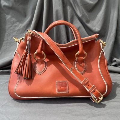 Dooney & Bourke Florentine SAVANNAH Satchel BURNT ORANGE Leather Crossbody EUC