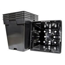 Square Plastic Reusable Black Plant Pots | 7cm (0.25L), 9cm (0.75L) & 11cm (1L)