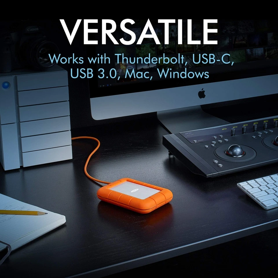 Rugged Thunderbolt USB-C 2TB External Hard Drive Portable HDD – USB 3.0 compa... - Image 4 of 4