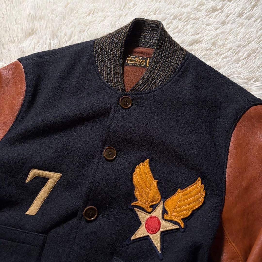 / Buzz Rickson'S Varsity Jacket Sleeve Leather Ho… - image 3