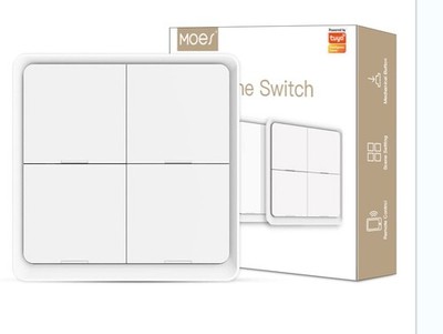 MOES ZigBee Szenenumschaltung Tuya Smart Device, 4 Tasten, 12 Szenen, Smart Home