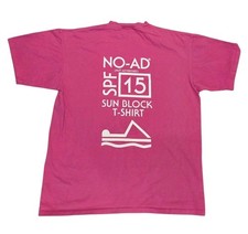 Vintage No-Ad Sun Block Advertising T-Shirt 90s Oneita USA Pink Single Stitch XL