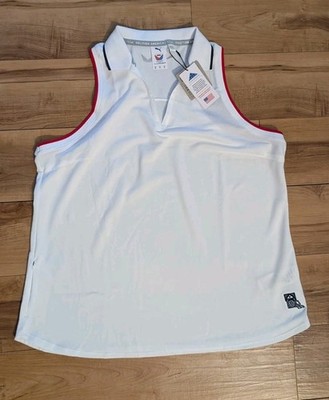 NWT! Womens Puma Volition Coast Golf Sleeveless Tank Top Shirt, White Glow Sz XL