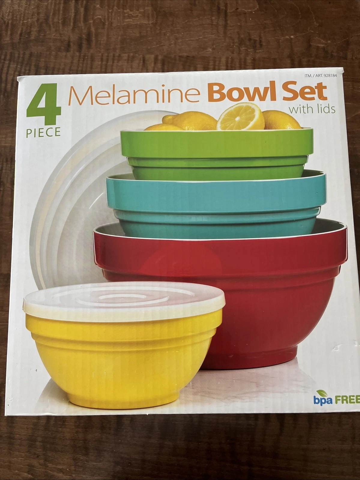 Melamine Mixing Bowl Set with Lids, 4 Pieces