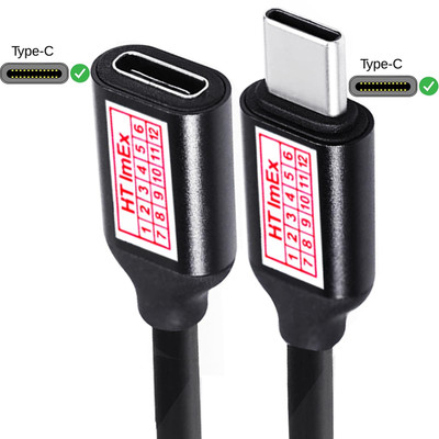 4K 60Hz USB C 3.1 gen2 / PD 60W USB C Verlängerungskabel Männlich Auf Weiblich